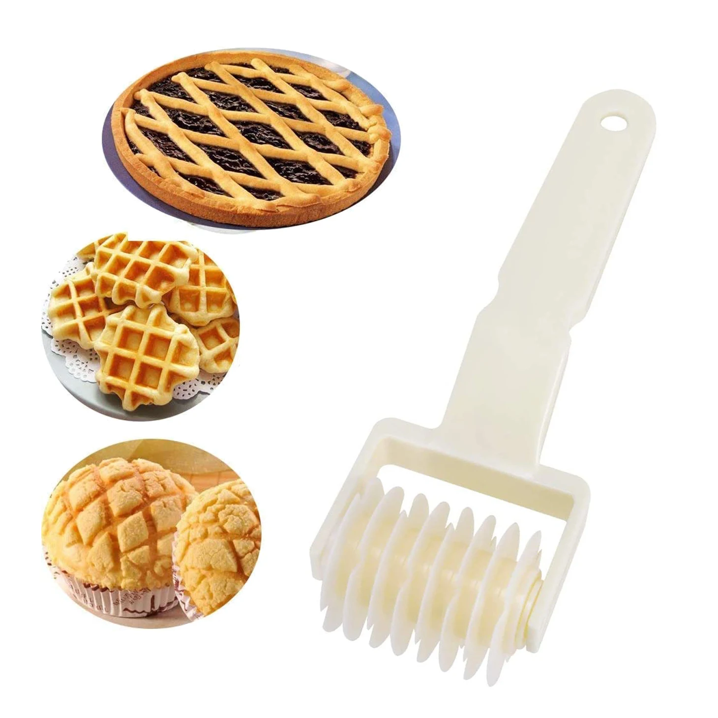 

Lattice Roller Cutter Pastry Pizza Cutter Roller DIY Baking Tool For Embossing Dough Cookie Pie Pizza Bread