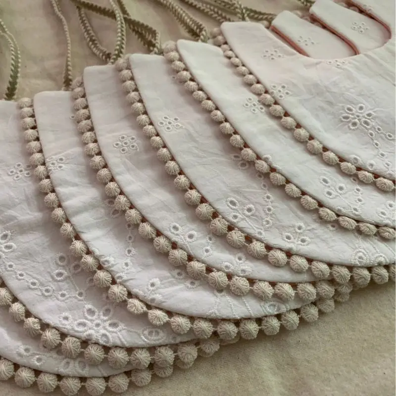 

Baby Cotton Embroidery Double Side Bibs Toddler Saliva Towel Feeding Burp Cloths