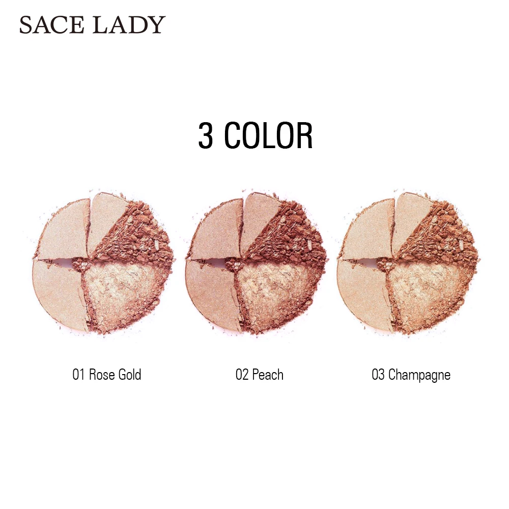 3 цвета блеск для лица контурного макияжа пудра осветитель хайлайтер