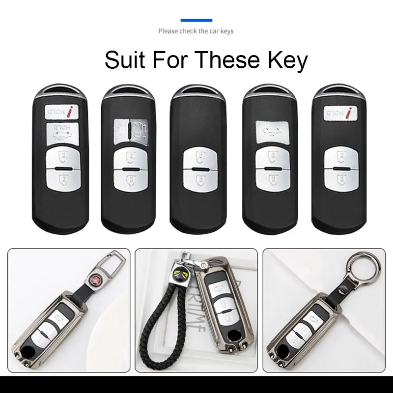 

Zinc alloy leather Key case coverFor Mazda 6 Mazda 3 Mazda 2 Axela Atenza CX-5 CX5 CX-7 CX-9 2015 2016 2017 2018 2019