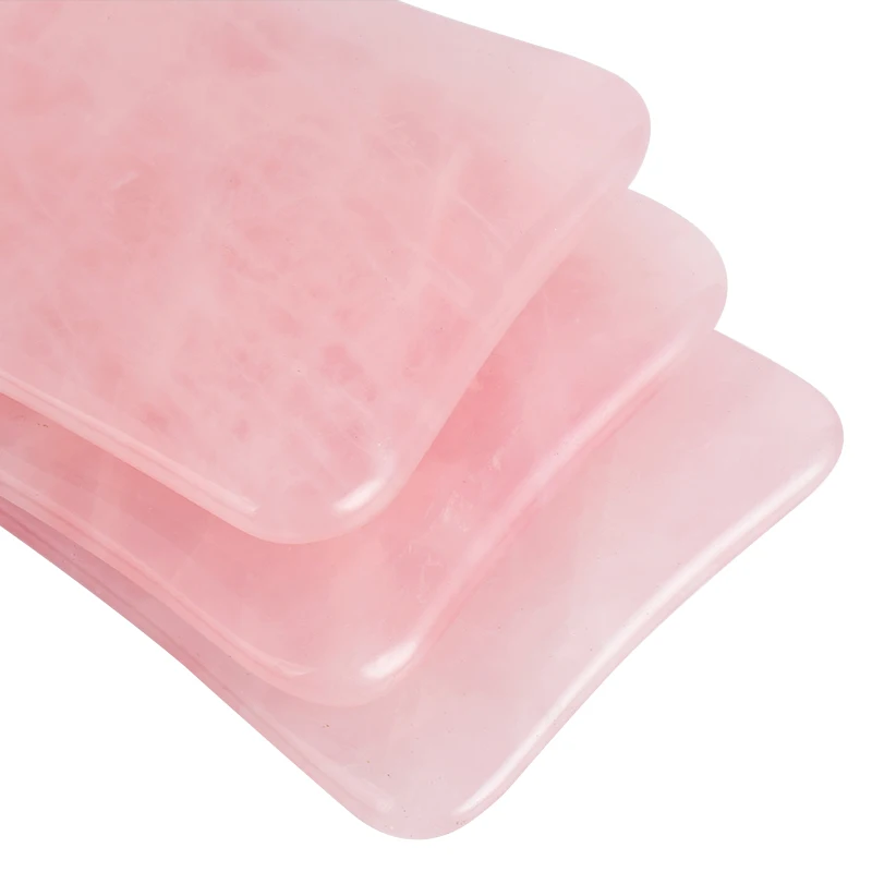 Натуральный розовый кварц гуаша скребок доска лицевая нефрит Гуа Ша массаж тела