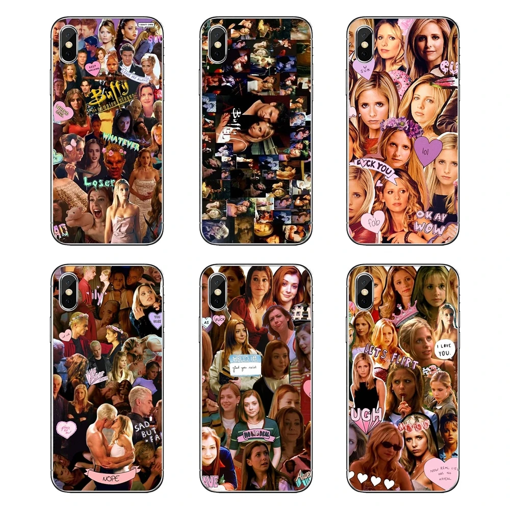 Transparent TPU Shell Covers Buffy The Vampire Slayer Collage For Samsung Galaxy A5 A6 A7 A8 A9 J4 J5 J7 J8 2017 2018 Plus Prime |