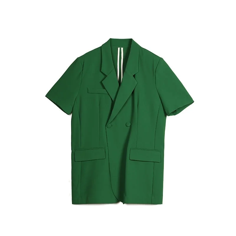 

New short sleeve green suit coat in spring and summer of 2021