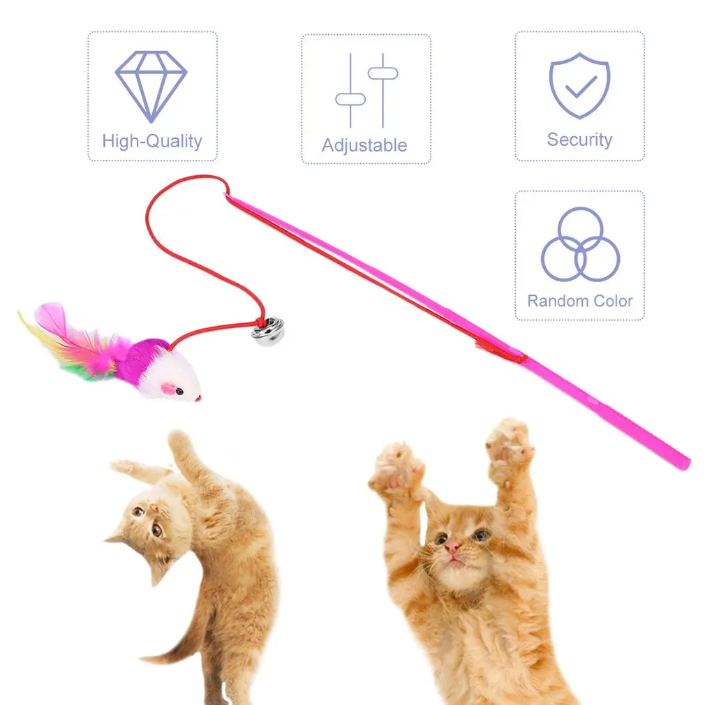 Игрушка с перьями палочка-Дразнилка палочки игрушки для кошек интерактивные