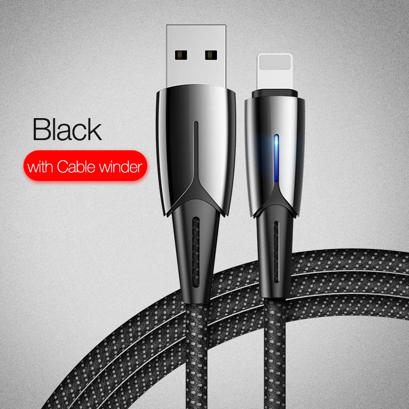 Black CAFELE умный USB кабель для iphone XS MAX XR X 8 7 6 Plus ipad Автоматическое отключение питания кабель синхронизации данных и зарядки для устройства Apple 2A Max - Цвет: Black