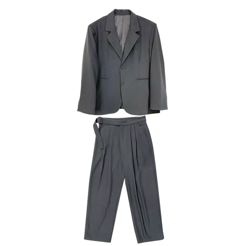 

Women Single Breasted Solid Set 2020 Autumn Casual Fashion New Style Temperament Turn Down Collar Women Clothes ZP2795