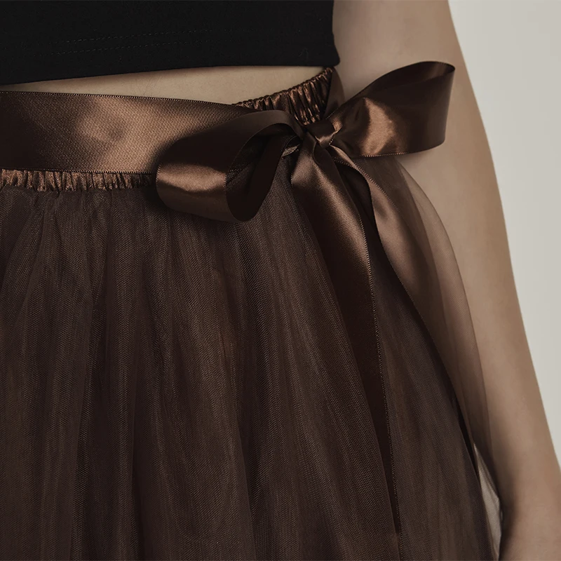 Оптовая продажа 4 слойная женская модная юбка 90 см Тюлевая сетчатая пачка юбки