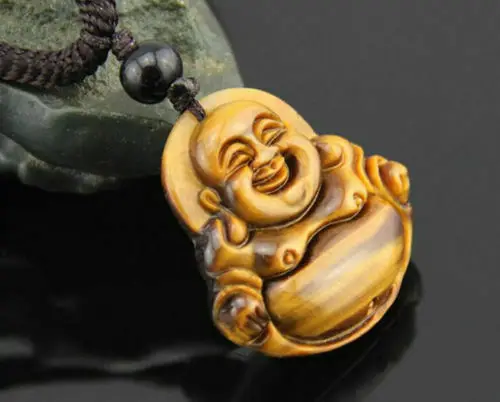 Подвеска из натурального желтого тигрового глаза Смеющийся кулон Будды Maitreya