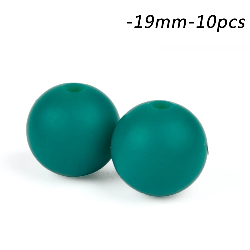 Atrovirens LOFCA силиконовые бусины 19 мм круглой формы 10 шт./лот прорезывание зубов цепочки и ожерелья пищевой для мам Уход DIY Ювелирные изделия Детские Прорезыватели аксессуары - Цвет: Atrovirens