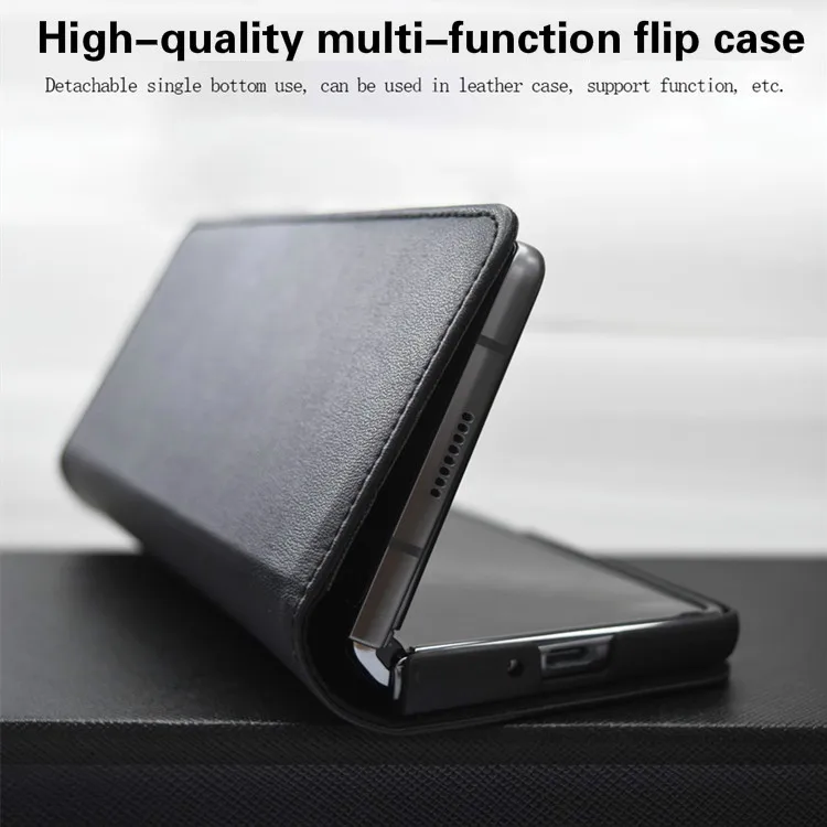 luxury genuine leather case for samsung galaxy z fold 2 5g case card pocket flip cover shockproof shell for galaxy z fold2 case free global shipping