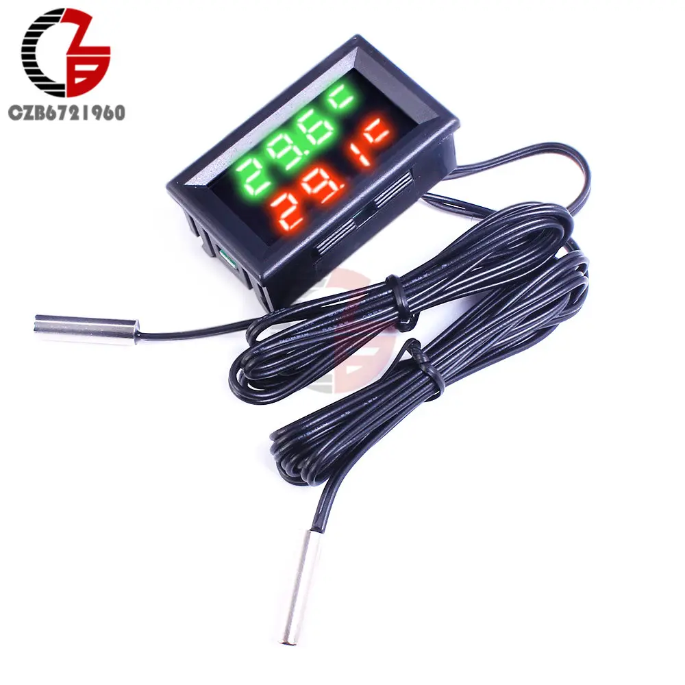 4 Digit DC 4-28V Мини встроенный светодиодный цифровой термометр инкубатор холодильник измеритель температуры автомобиля монитор детектор аквариума Отопление охлаждающий тестер - Цвет: 4 Digit DC 4-28V