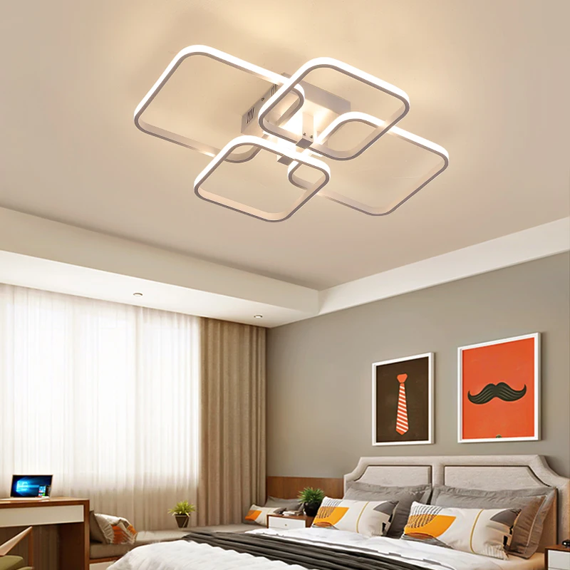 $55.00 NEO Gleam Rectangle Acrylic Aluminum Modern Led ceiling lights for living room bedroom AC85-265V White Ceiling Lamp Fixtures