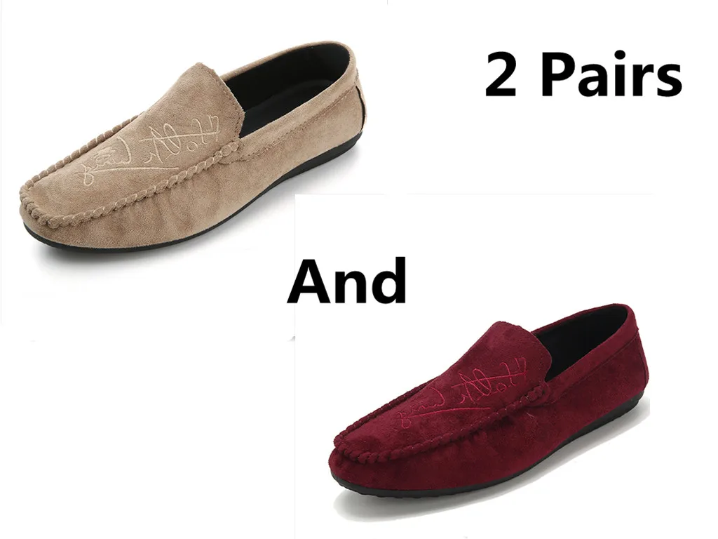 style 25 Большие размеры 39-44; мягкие удобные мужские лоферы для отдыха; парусиновая Классическая обувь на плоской подошве для вождения; лаконичные туфли без застежки в стиле ретро; 2 пары - Цвет: style 25