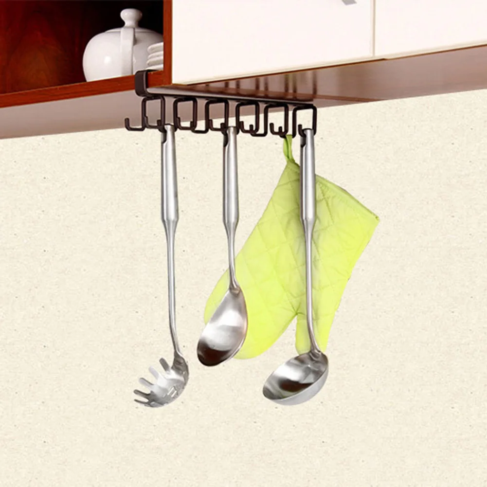Домашняя бесшовная кухонная стойка для хранения 12 крючков подвесной держатель