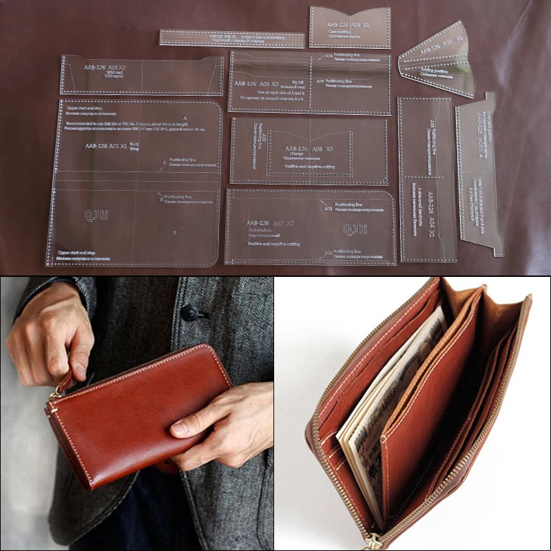 Акриловый шаблон сделай сам новый модный длинный зажим на молнии клатч кошелек