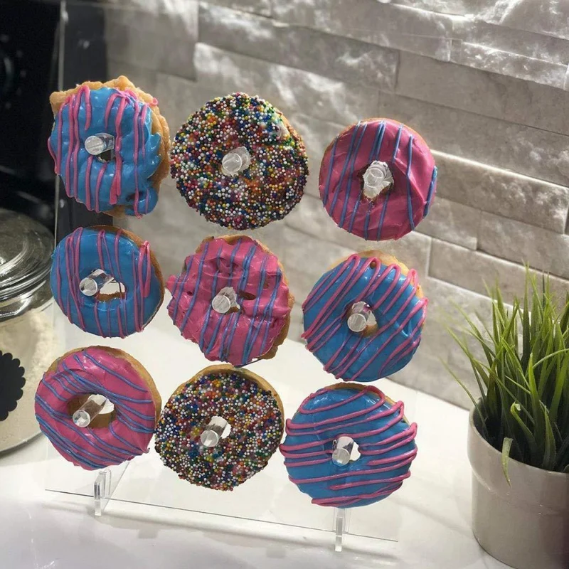 

Suitable for all occasions 9 Pillars Acrylic Donut Holder Doughnut Holder Bride Wedding Party Decor Birthday Party Supplies
