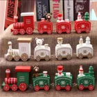 Рождественский деревянный поезд, украшения для рождества, рождественские подарки, новый год 2022, домашний декор