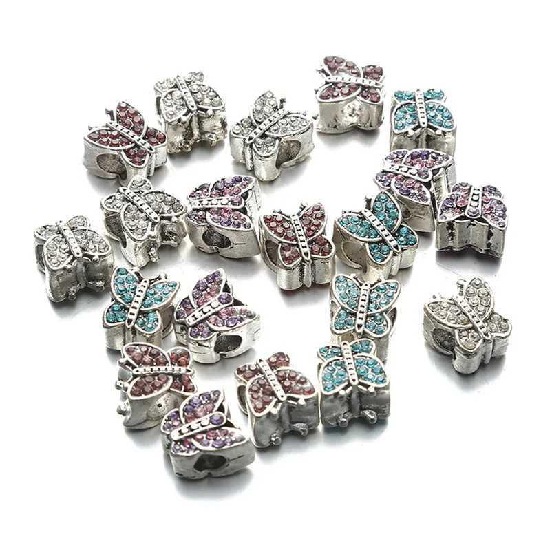 

5 шт./лот бусины-разделители ручной работы в виде животных, блестящие Кристальные бусины-бабочки для браслетов, ожерелий, изготовления ювели...