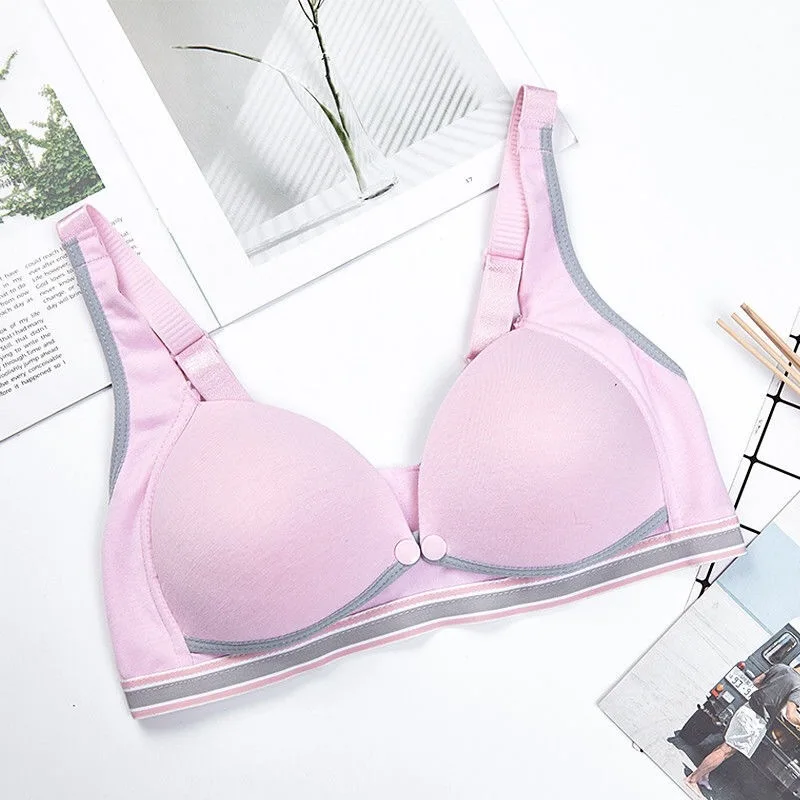 Nursing underwear Female bra Pregnancy Anti-sag Breast-feeding Ultra-thin Summer Cotton Gathering Without steel rings Bra | Мать и