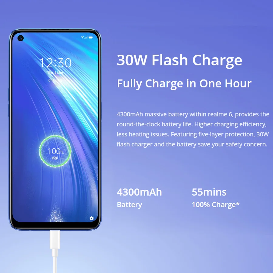 Глобальная версия Realme 6 мобильный телефон 8 ГБ ОЗУ 128 Гб ПЗУ 30 Вт флэш-зарядка 64 мп