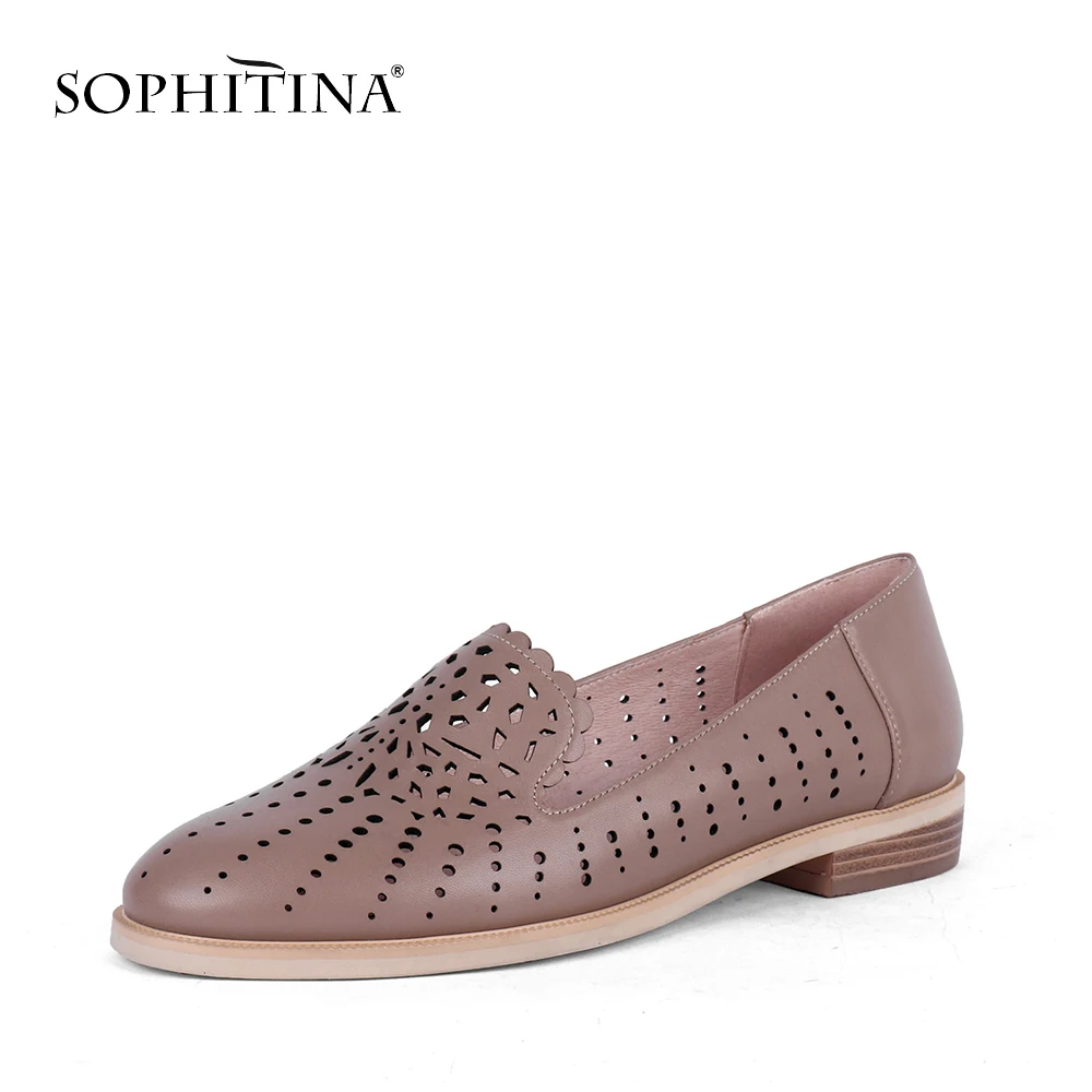 SOPHITINA/Новинка Женские туфли лодочки с круглым носком на квадратном каблуке