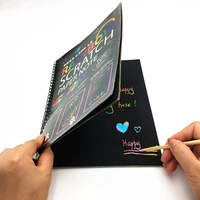 magic color rainbow scratch art paper black note book diy drawing toys coloring painting kids doodle stationery educational toys