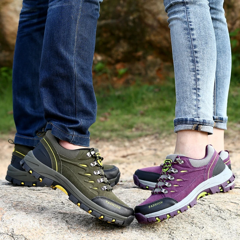 

Man Hiking Shoes Waterproof Leather Winter Sneakers Durable Trail Footwearbreathable Anti-skid Climbing Mountain Hunting Shoes