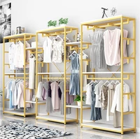 clothing store display rack floor type mens and womens clothes shelf display shelf middle island clothes rack double layer clo