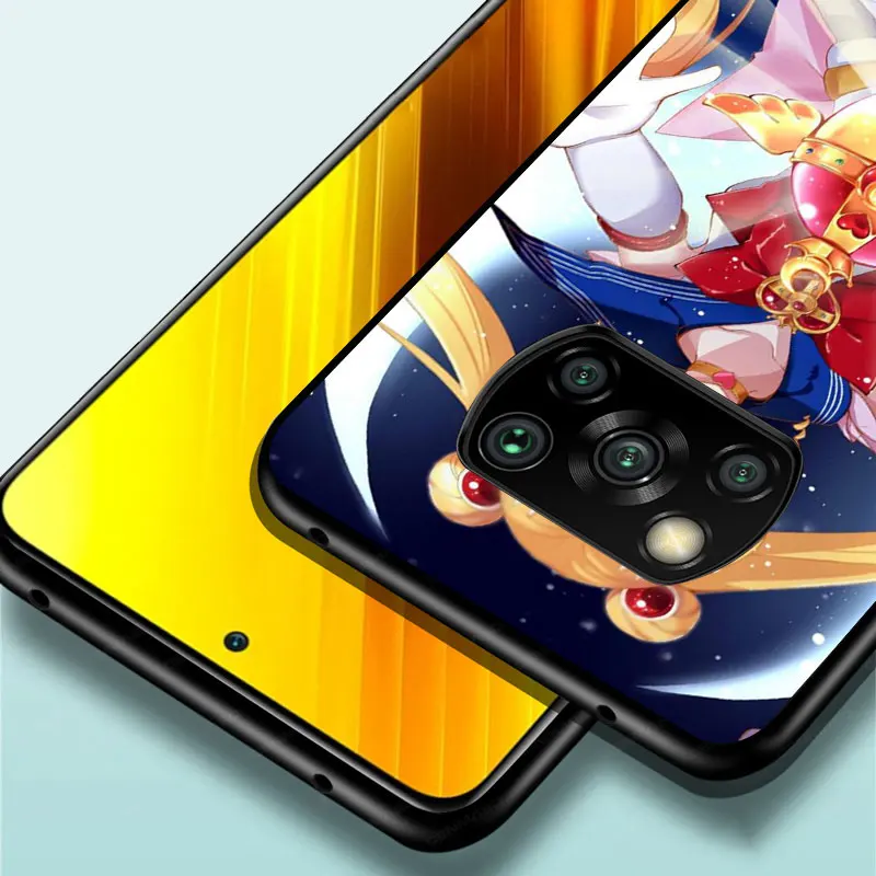 

Sailor suit Female warrior for xiaomi 5 5X 6 6X A1 A2 Poco F1 F2 X2 X3 M2 M3 C3 F3 NFC Lite Pro TPU Black Phone Case