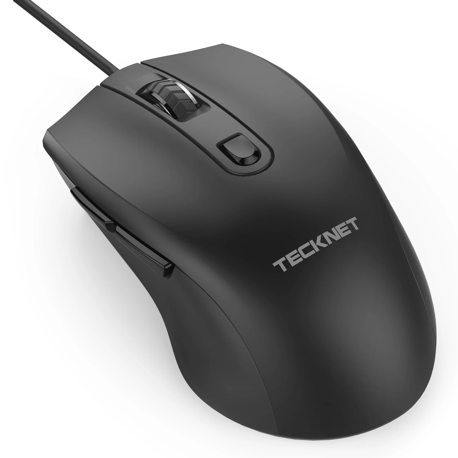 Black TeckNet проводная мышь 6 кнопок USB Проводная мышь 1000/1600 dpi оптическая игровая мышь для microsoft Windows XP/Vista/7/8/10 - Цвет: Black