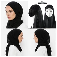 muslim women bonnet chiffon shawl head scarf underscarf cap islam inner scarf headband stretch hijab cover headwrap turbante