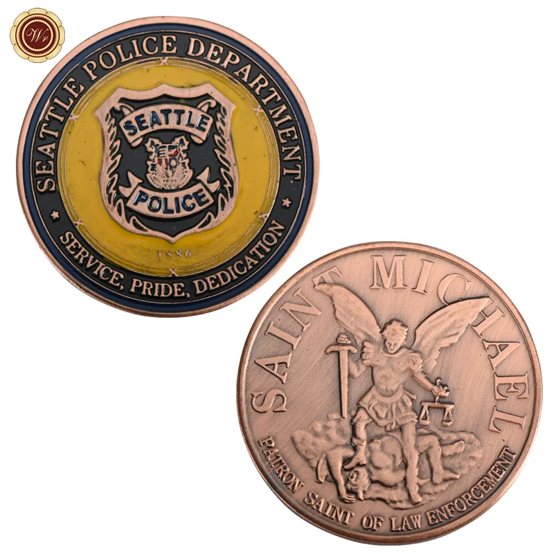 Красочная монета из полицейского отдела Сиэтла домашняя декоративная