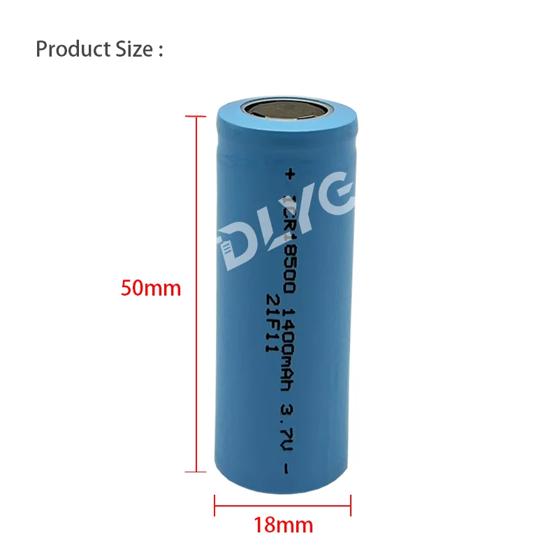 18500 3.7V 1400mAh rechargeable power lithium ion battery10Adischarge suitable for strong light flashlight razor clipper battery |