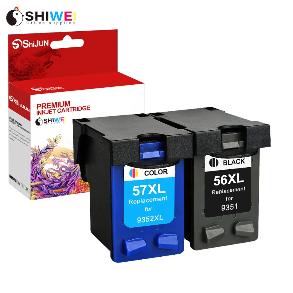 

SHIWEI Remanufactured Ink Cartridge Compatible For HP 56 XL 57 xl INK DeskJet 450CI 5550 5552 7150 7350 7000 2100 220 Printer