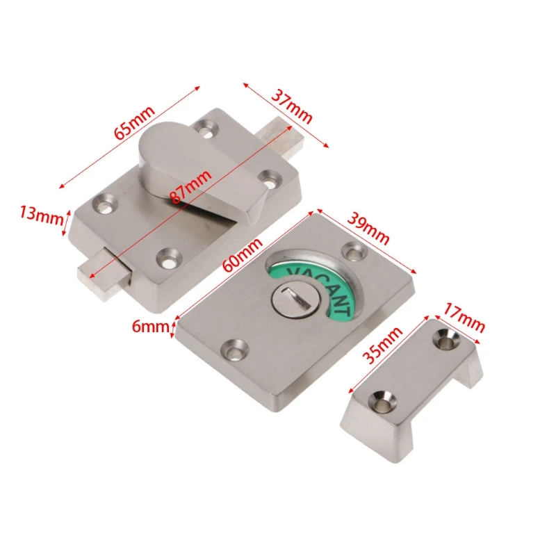 

Smooth trouble-free operation Indicator Bolt Bathroom WC Toilet Privacy Door Lock Vacant Engaged Coin Release