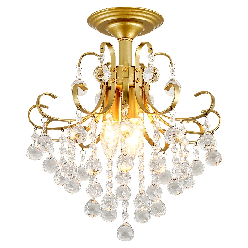 Modern Crystal Chandelier Lighting - Bedroom Kitchen Lustre Cristal Ceiling Chandeliers - K9 Crystal - Golden Black Light Fixture image 2