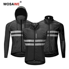 WOSAWE ветрозащитная мотоциклетная куртка с капюшоном водонепроницаемая мотоциклетная Светоотражающая жилетка для гонок для мотокросса Черная мужская и женская куртка