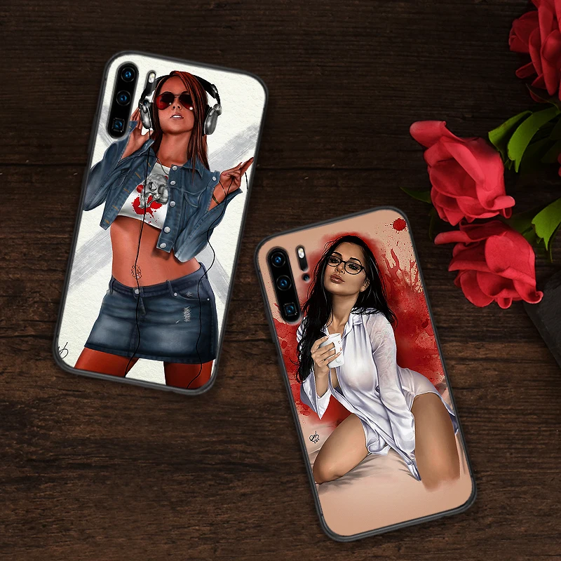 Сексуальная модель девушки голый тату для huawei Y6 Y7 2018 Y9 Prime 2019 mate 10 20 Pro Nova2 3 4 Lite Nova 2i