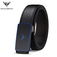 williampolo 2021 genuine leather brand belt men top quality luxury leather belts for men strap male metal automatic buckle