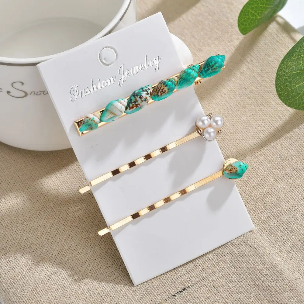 Женские заколки для волос с натуральным жемчугом в виде ракушек аксессуары