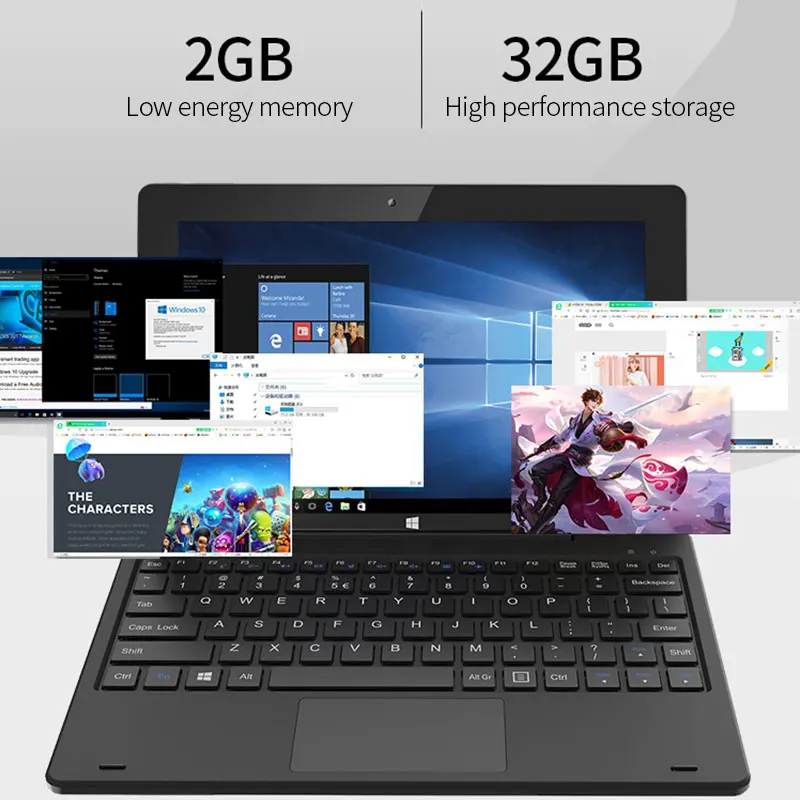 10 1 дюймов 2 в ноутбук Гб RAM 32 ROM Intel Atom Z3735F Windows система с WiFi Blutooth 4 0 Поддержка