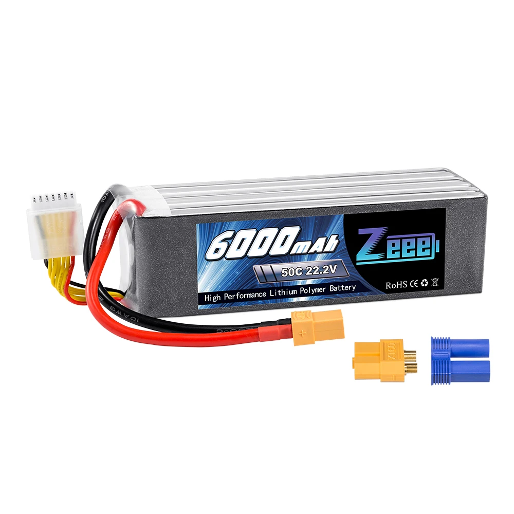 Zeee Lipo аккумулятор 6000mAh 6S 22,2 V 50C XT90 RC Lipo аккумулятор с разъемом XT60 EC5 для гоночного дрона FPV Вертолет Автомобиль Лодка Грузовик - Цвет: XT90 plug