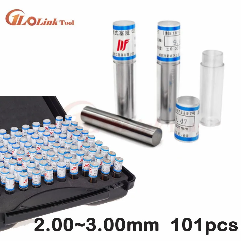2.00--3.00mm 101pcs 1,00~ 2.00мм~ 3.00мм~ 4,00~ 10 мм прецизионный стальной штифтовый Калибр шаг 0,01 мм плавный Манометр с заглушкой набор контактный измерительный инструмент, 101 шт./партия - Цвет: 2.00--3.00mm 101pcs
