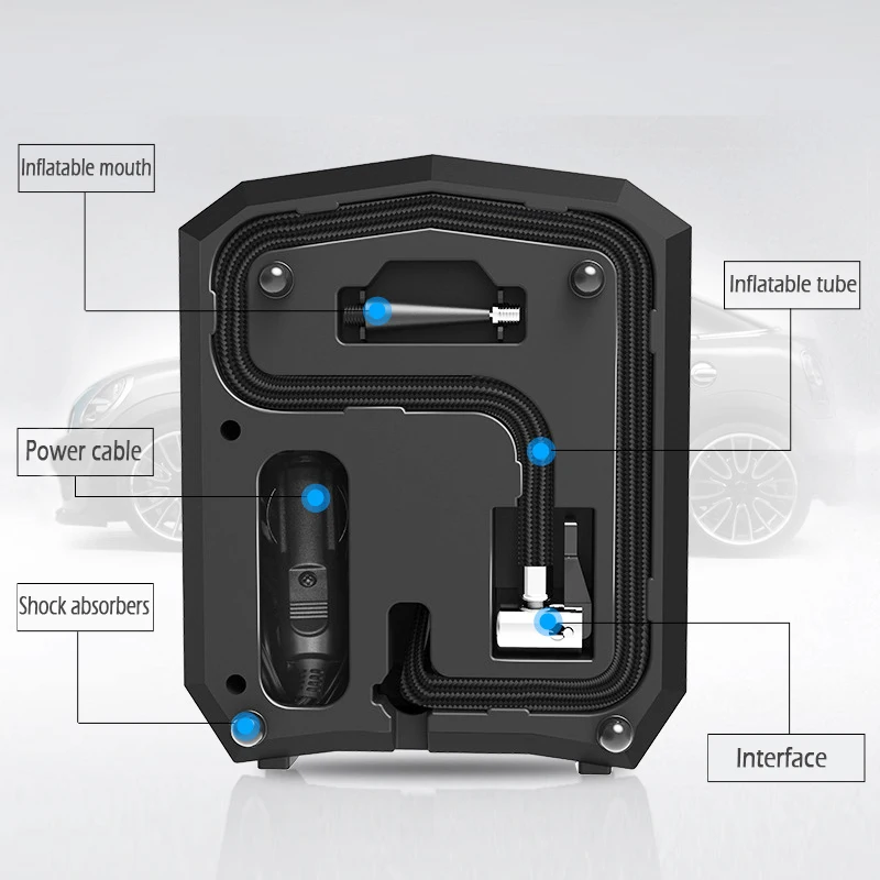 Barato Bomba De Inflado De Neumáticos Digital, Bomba De Compresor De Aire Portátil Y Automática Para Coche Y Motocicleta, Luz LED, 150 PSI, 12 Voltios De CC, Nueva