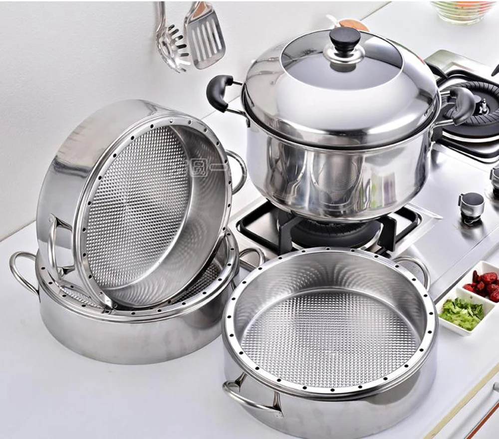 Пароварка с двойным бойлером кастрюля из нержавеющей стали 26 36 см утолщенная 2 5