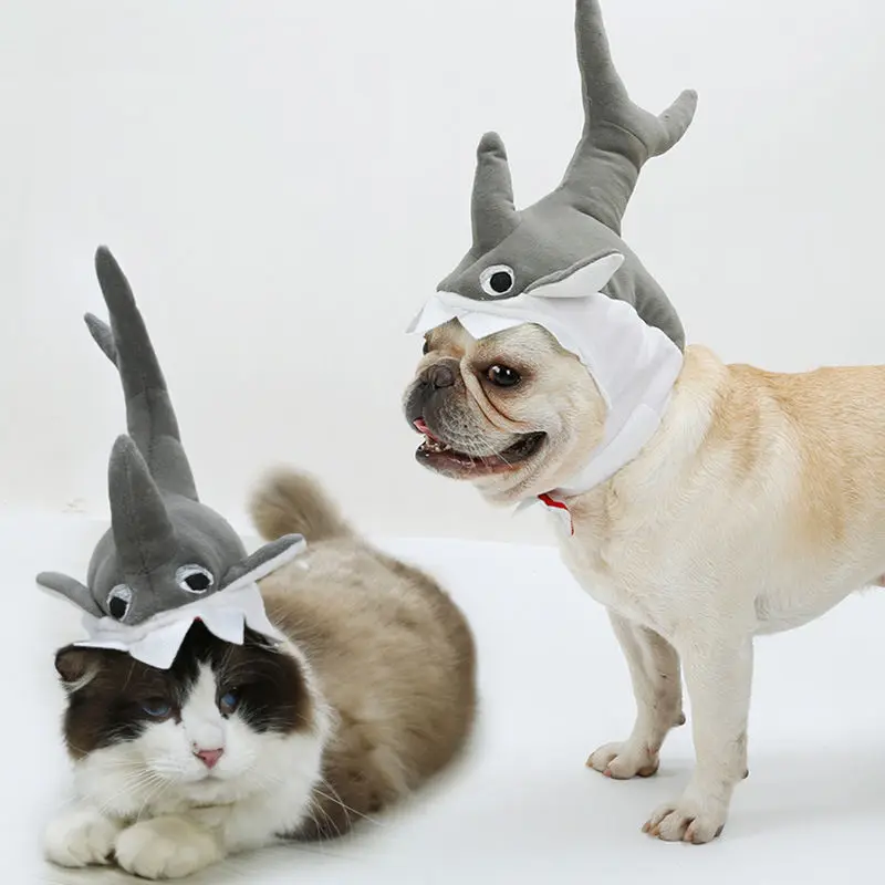 

3D Dog Cat Hat For small pet Funny Cap Halloween Dog Pet Cat Shark Party Costume Outfits For cute Medium Dog Winter Warm Fleece