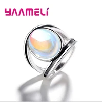 elegant simple moonstone rings for women 925 sterling silver moonstone jewelry anillos wedding gifts