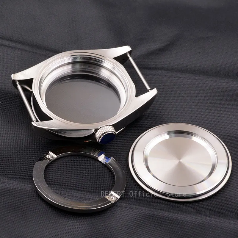 

Solid 41mm stainless steel sapphire glass watch case+coffee dial+luminous hand fit ETA 2824 2836 miyota 8215 movement