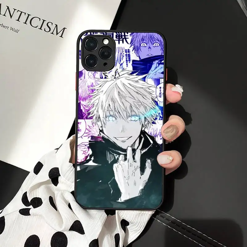 

Anime Cartoon Jujutsu Kaisen horror Phone Case Matte Transparent for iPhone 7 8 11 12 s mini pro X XS XR MAX Plus cover funda