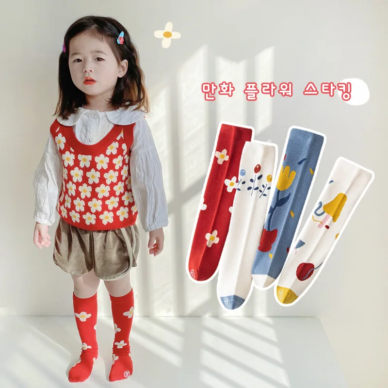 

Spring New Baby Girls socks Long Socks Kids Knee High Lengths Soft Cotton baby Socks Kids 0-5 Years Knee High Socks